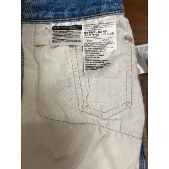 Levi's Premium 501 Shorts 26 Womens Distressed Denim Blue Ripped High-Waisted - Picture 10 of 12